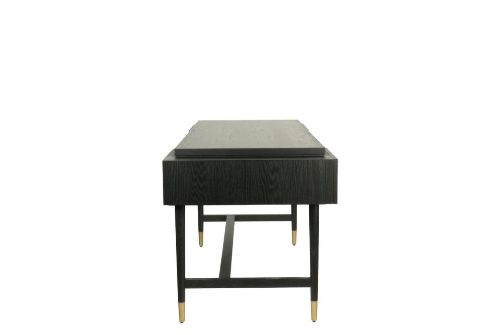 Desks - Flat black oak desk, 3 drawers, 170x70 cm, modern style - JP2B DECORATION