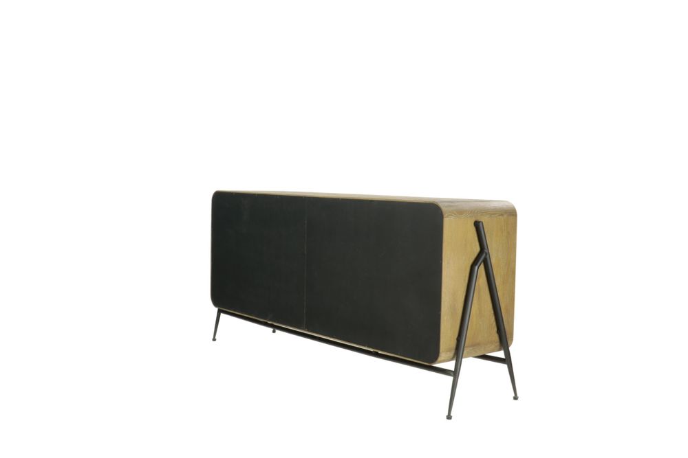 Sideboards - Cerused oak sideboard, 2 shelves, 182x45 cm, natural style - JP2B DECORATION