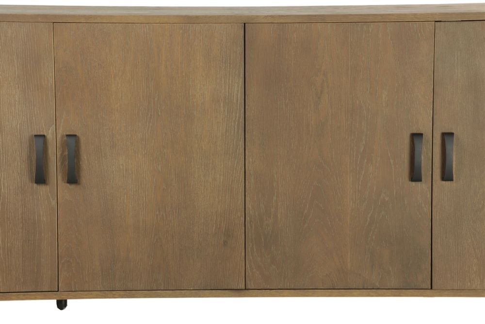 Sideboards - Cerused oak sideboard, 2 shelves, 182x45 cm, natural style - JP2B DECORATION