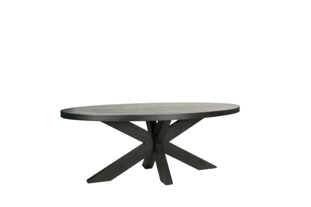 Tables basses - Table de salle à manger ovale en chêne noir, 210x115 cm, style moderne - JP2B DECORATION