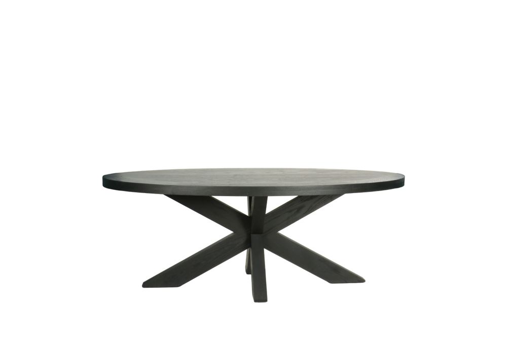 Tables basses - Table de salle à manger ovale en chêne noir, 210x115 cm, style moderne - JP2B DECORATION