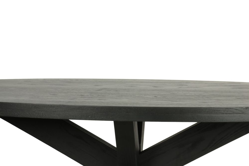 Tables basses - Table de salle à manger ovale en chêne noir, 210x115 cm, style moderne - JP2B DECORATION