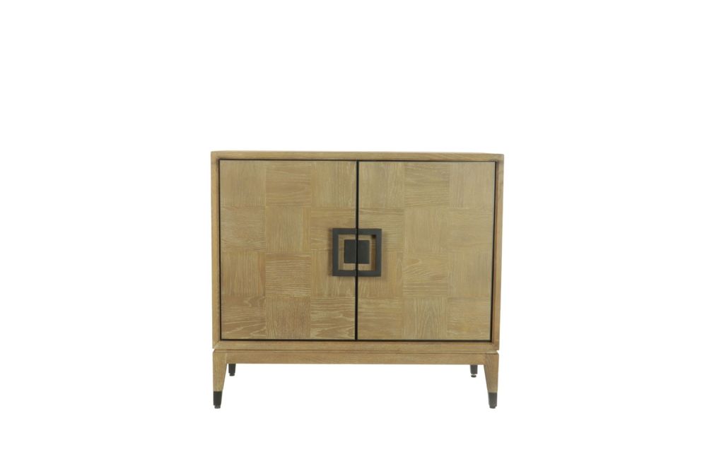 Buffets - Meuble en bois cérusé avec étagère, 97x45 cm, style naturel - JP2B DECORATION