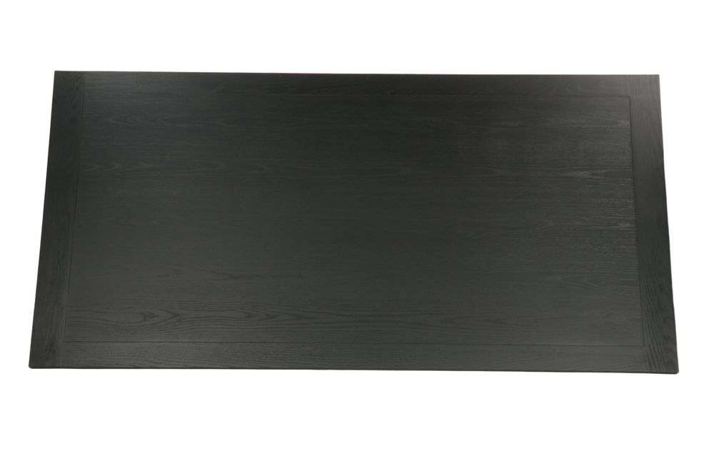 Tables Salle à Manger - Table de salle à manger rectangulaire en chêne noir et chrome, 200x100 cm - JP2B DECORATION