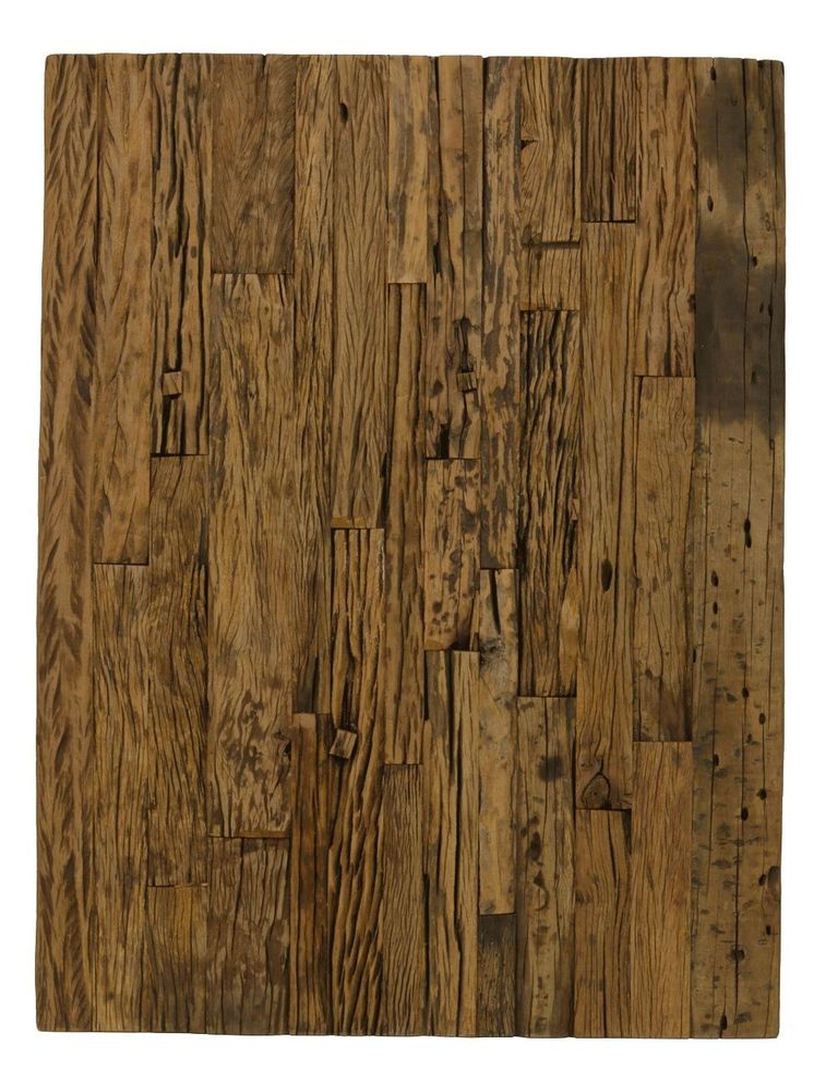 Dining Tables - Recycled Railway wood tabletop, 130x100 cm, aged natural wood finish - JP2B DECORATION