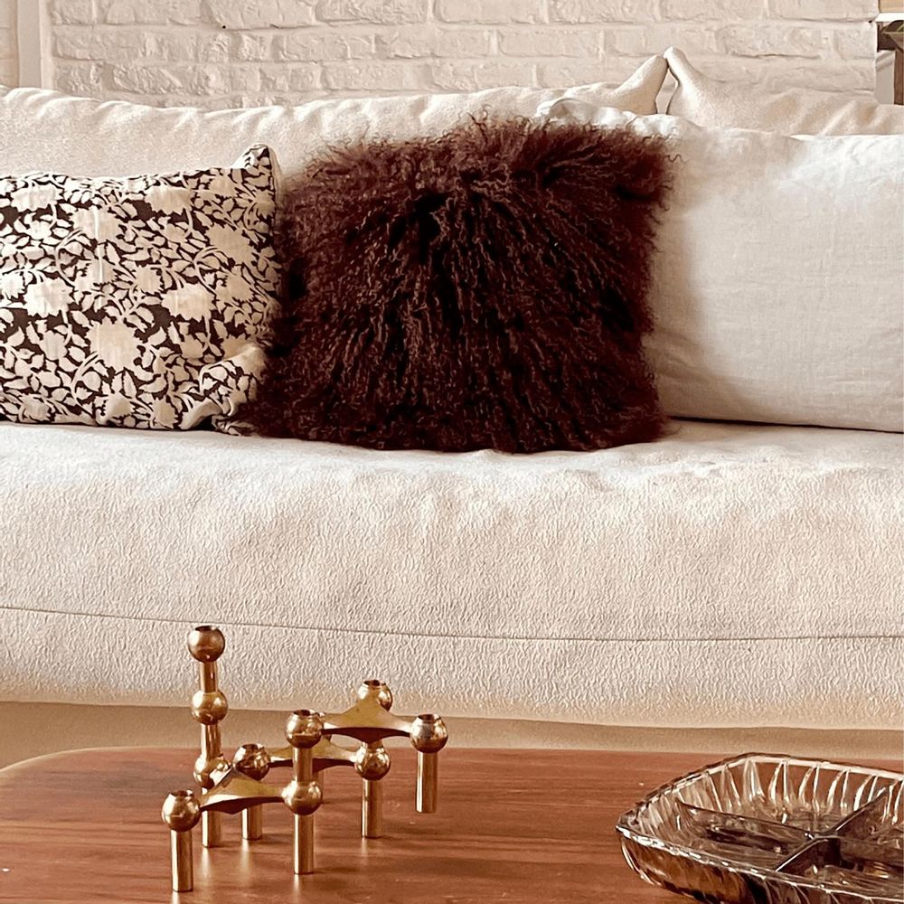 Cushions - Tibetan lamb skin cushion - MAISON THURET