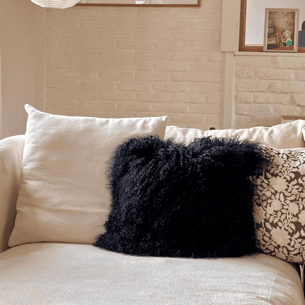 Cushions - Tibetan lamb skin cushion - MAISON THURET