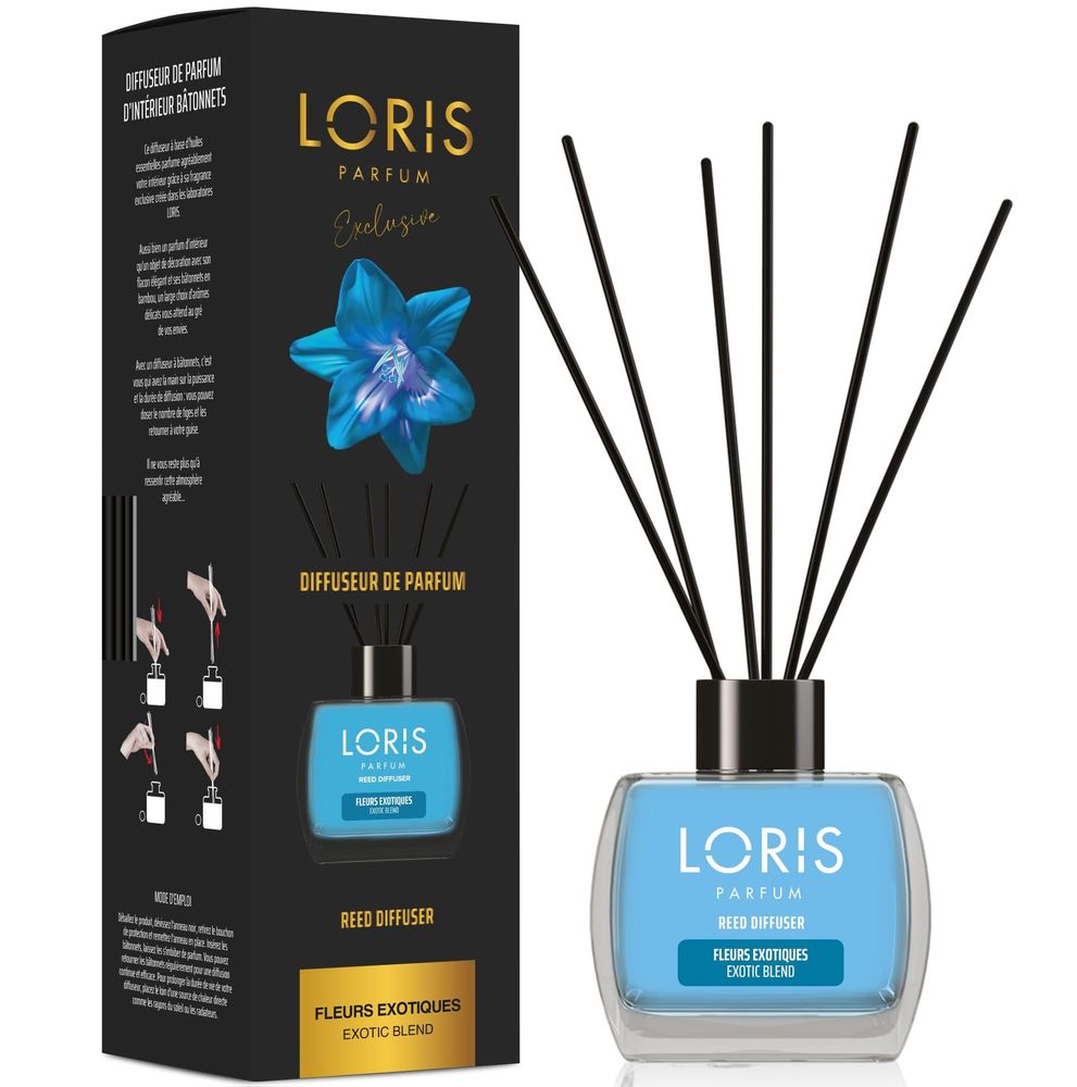 Diffuseurs de parfums - LORIS Diffuseur de parfum bâtonnets Fleurs Exotiques 120ml - LORIS PARFUM