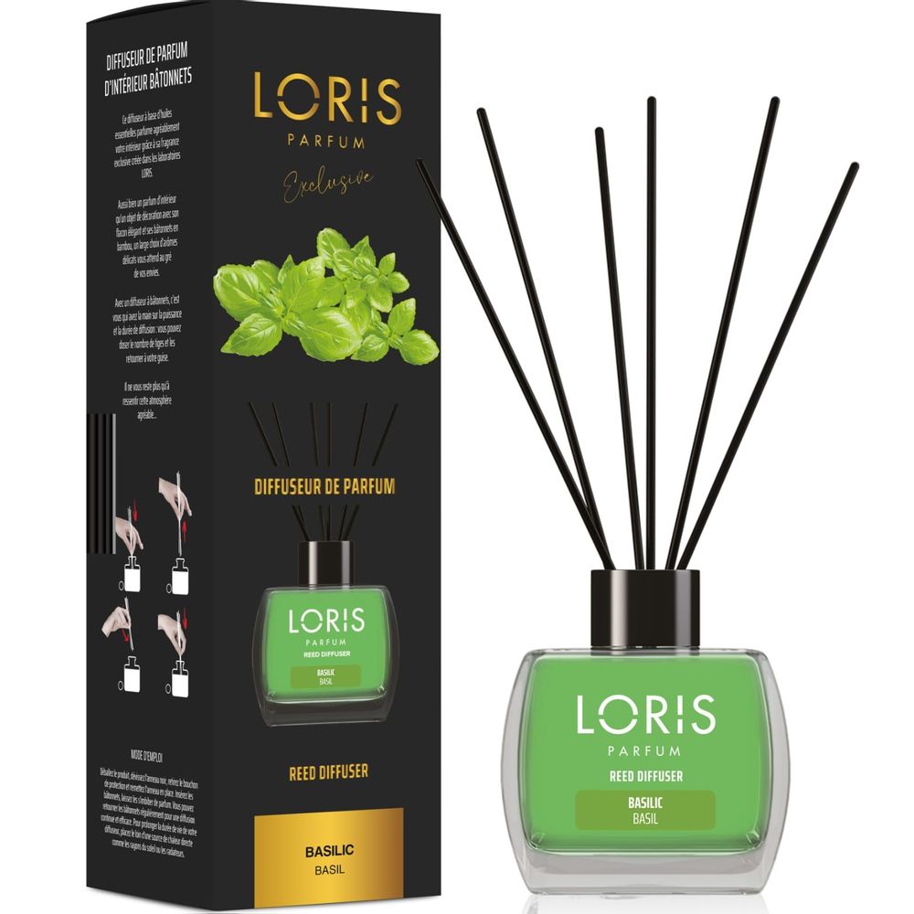 Diffuseurs de parfums - LORIS Diffuseur de parfum bâtonnets Basilic 120ml - LORIS PARFUM