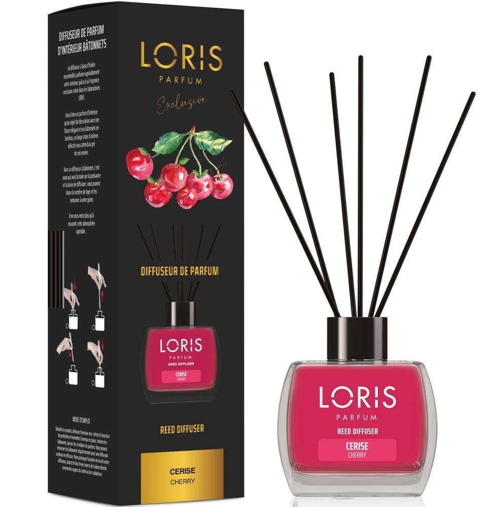 Diffuseurs de parfums - LORIS Diffuseur de parfum bâtonnets Cerise 120ml - LORIS PARFUM