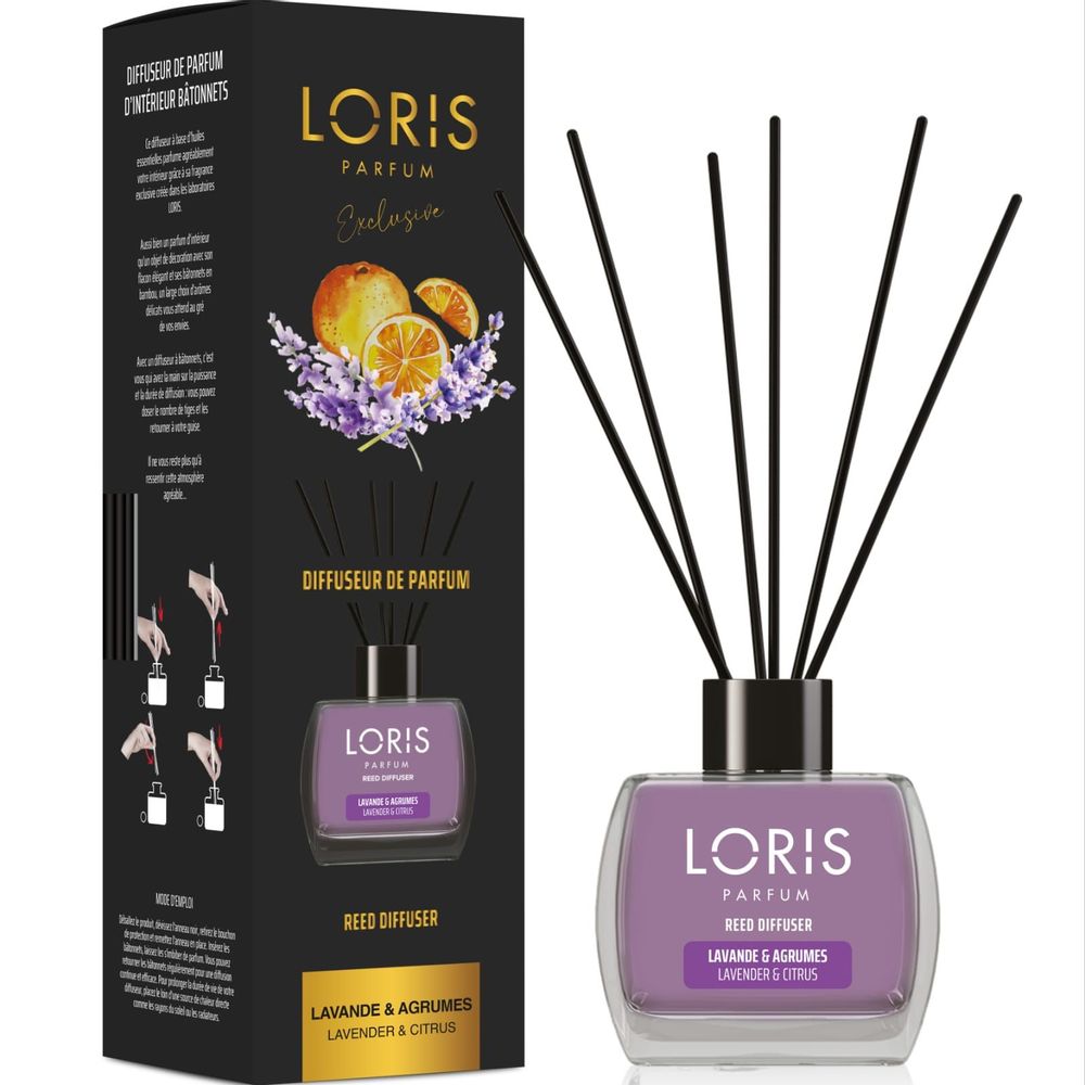 Diffuseurs de parfums - LORIS Diffuseur de parfum bâtonnets Lavande & Agrumes 120ml - LORIS PARFUM