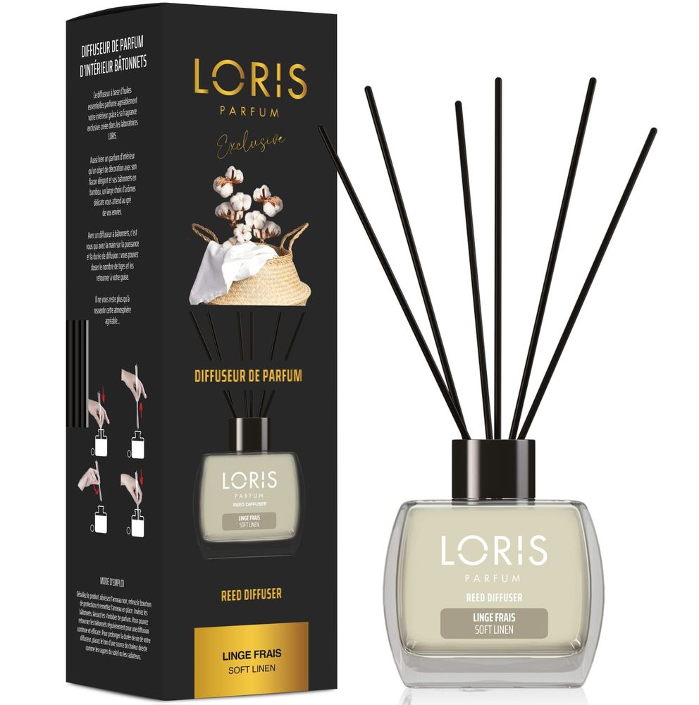 Scent diffusers - Reed diffuser with sticks Soft Linen - LORIS PARFUM