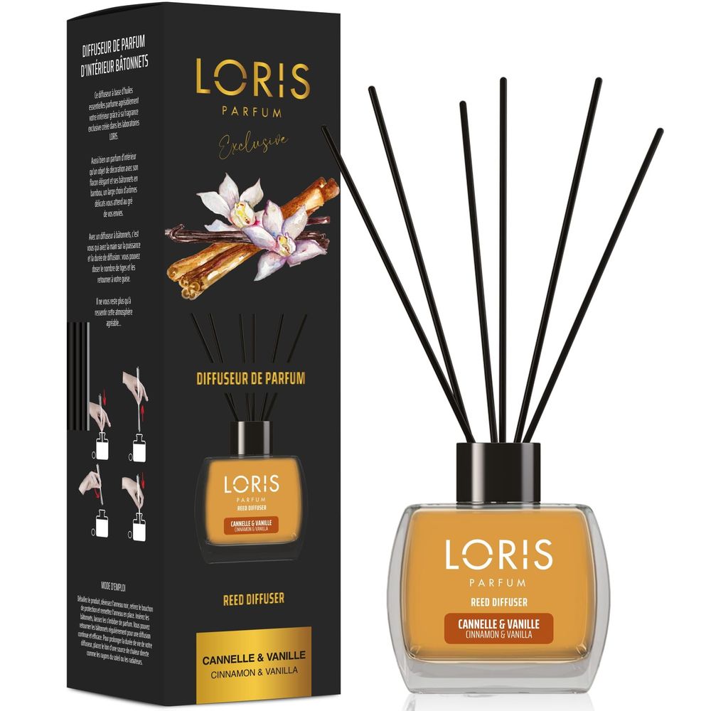 Scent diffusers - Reed diffuser with sticks Cinnamon & Vanilla - LORIS PARFUM