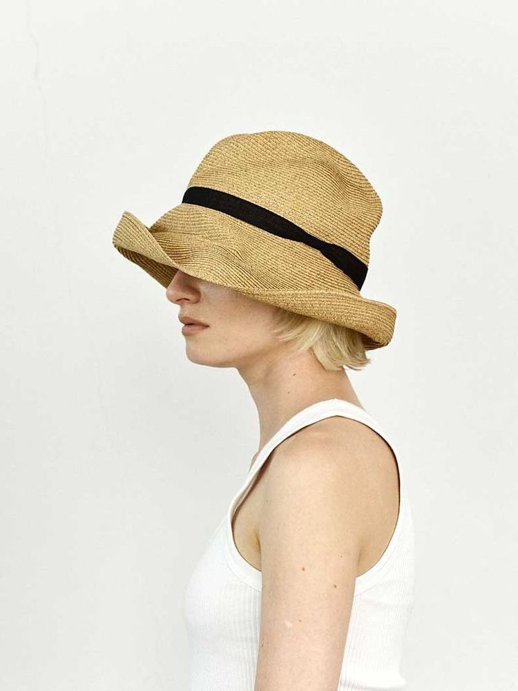 Chapeaux - BOXED HAT 11cm brim organdy ribbon - MATURE HA. / BOXED HAT BY MATURE HA.