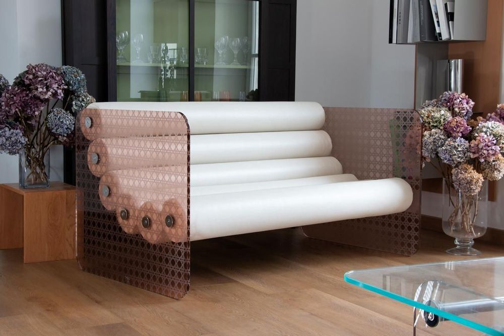 Lawn sofas - MW02 CANNAGE PMMA ORANGE - Residential and HORECA markets - MW DESIGNER FURNITURE