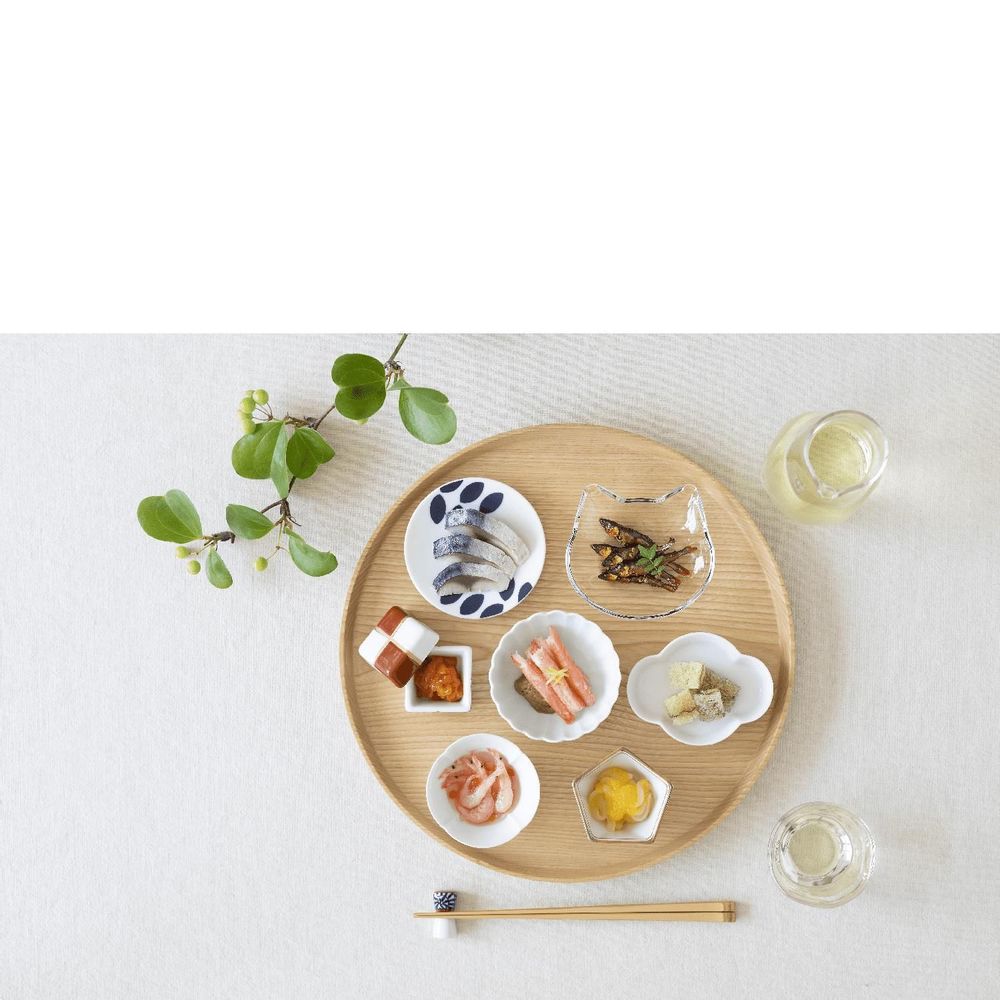 Glass - Cat Face Small Plate- Plain - ISHIZUKA GLASS CO., LTD.