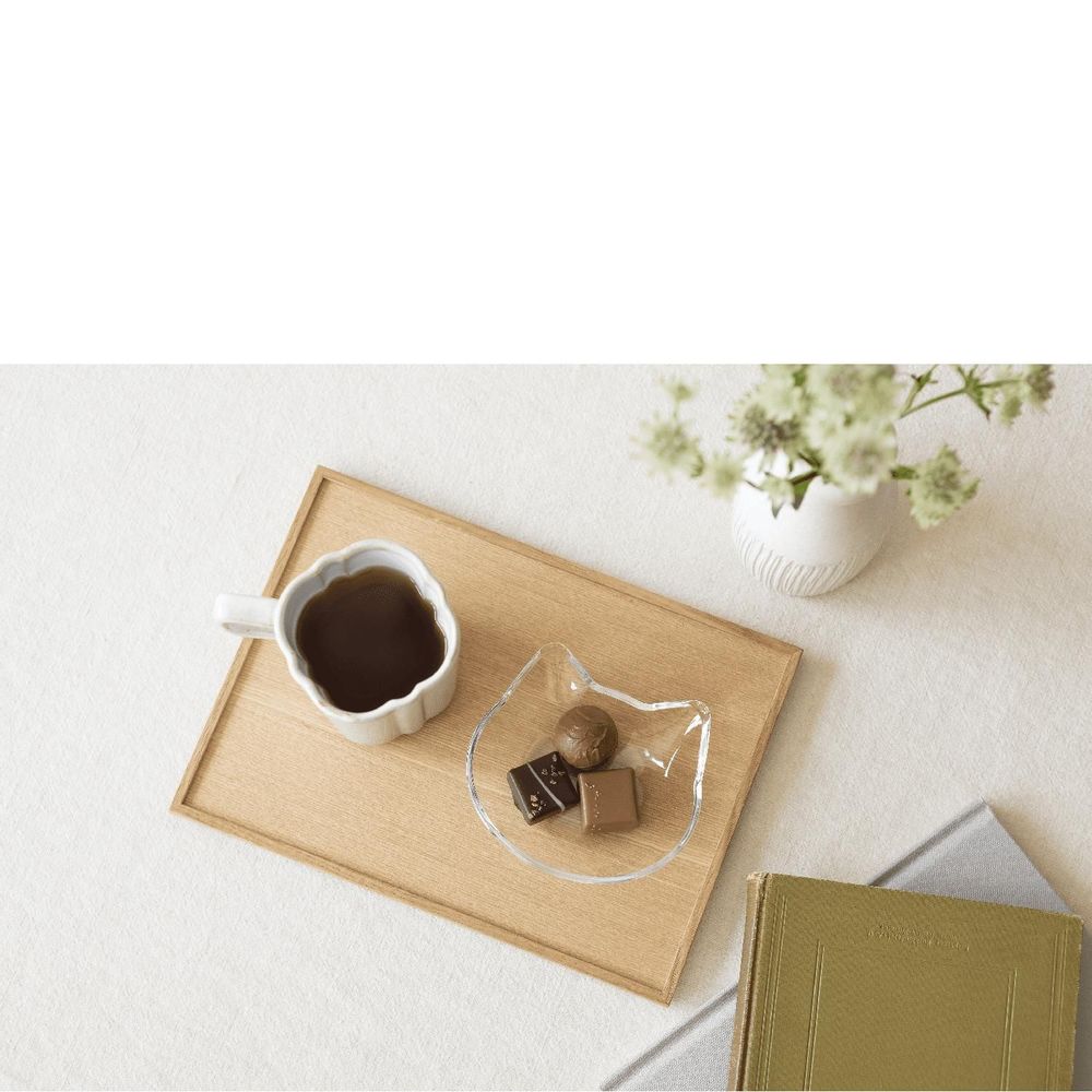 Glass - Cat Face Small Plate- Plain - ISHIZUKA GLASS CO., LTD.