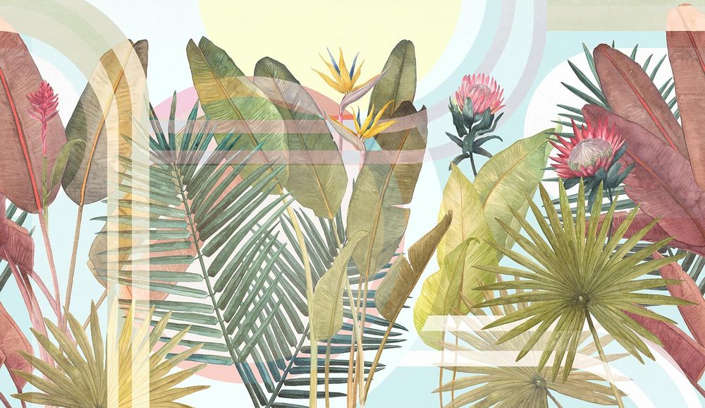Wallpaper - Rico multi-color foliage panoramic wallpaper - LA MAISON MURAEM