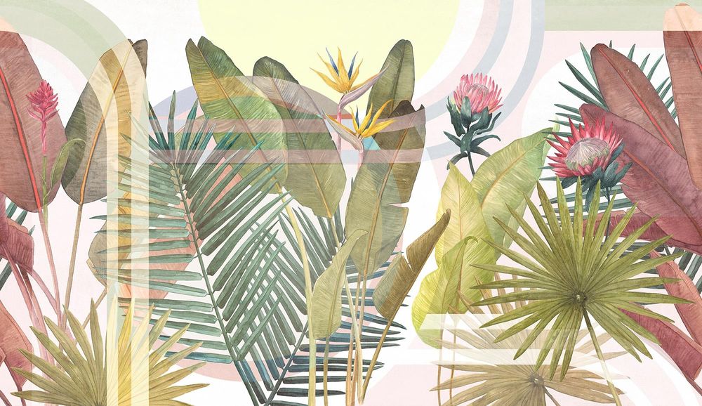 Wallpaper - Rico multi-color foliage panoramic wallpaper - LA MAISON MURAEM