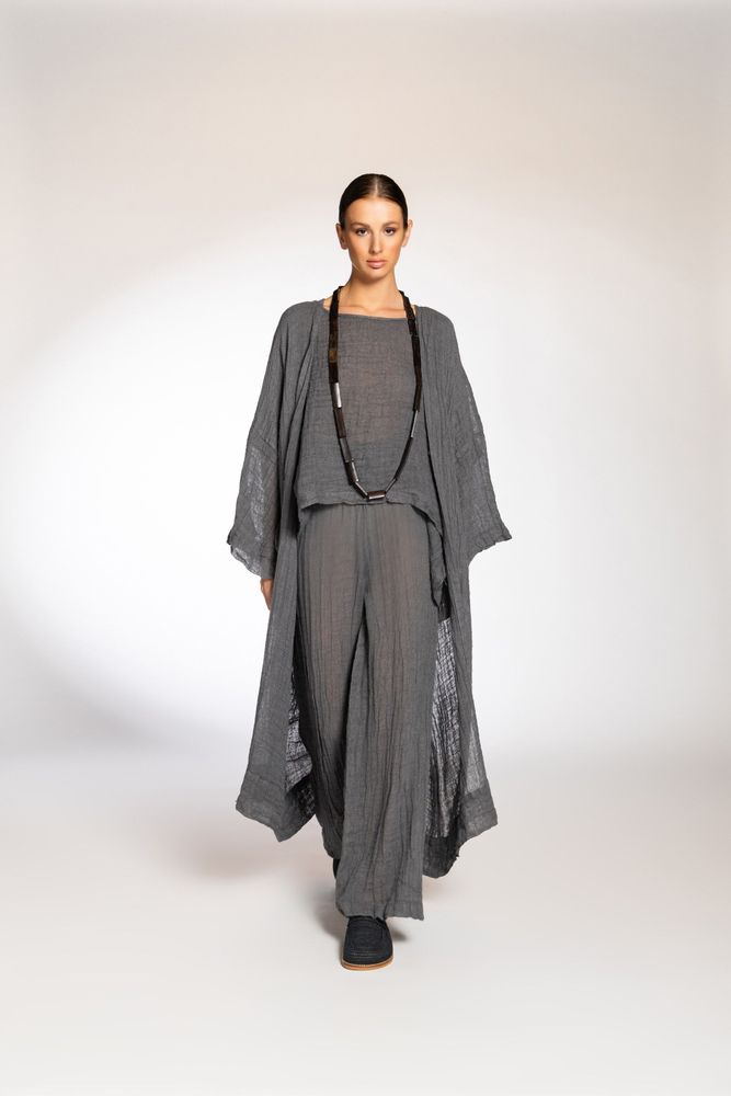 Apparel - Set of Top, Pants and Kimono in 100%Linen - JOIN CLOTHES