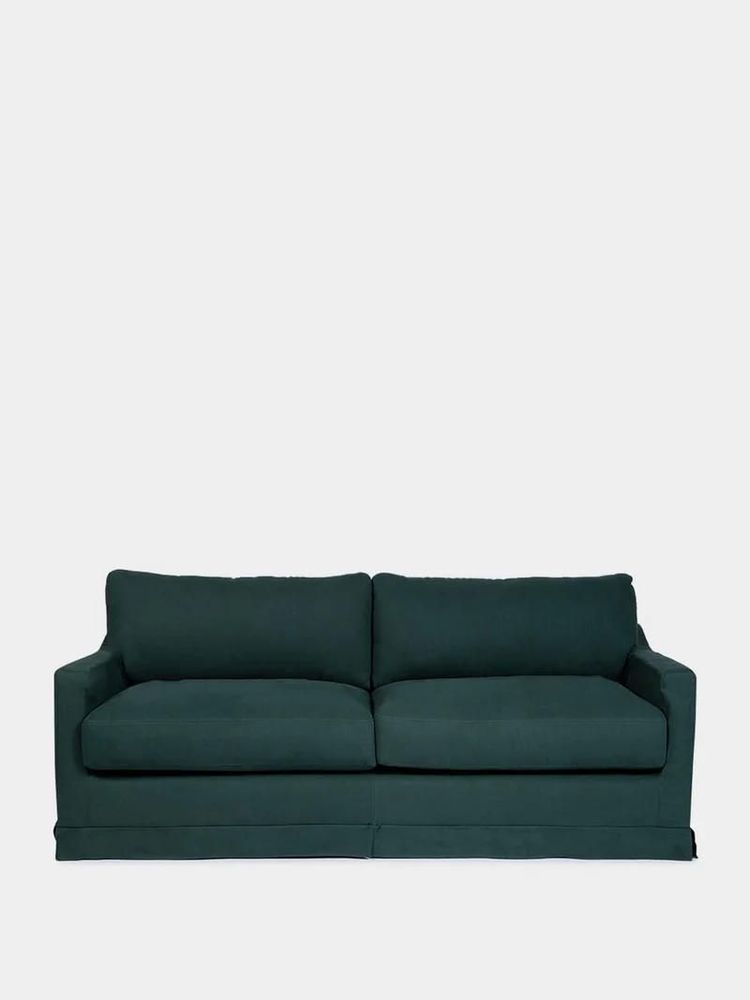 Sofas - Filipe Wood And Linen Green Sofa - HOUSE OF CAPRICORN