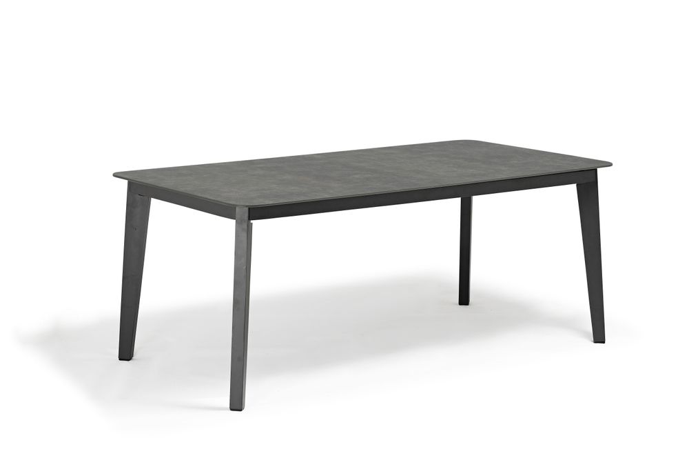 Lawn tables - DIVA garden table (220 cm) in anthracite grey aluminium - COUTURE JARDIN