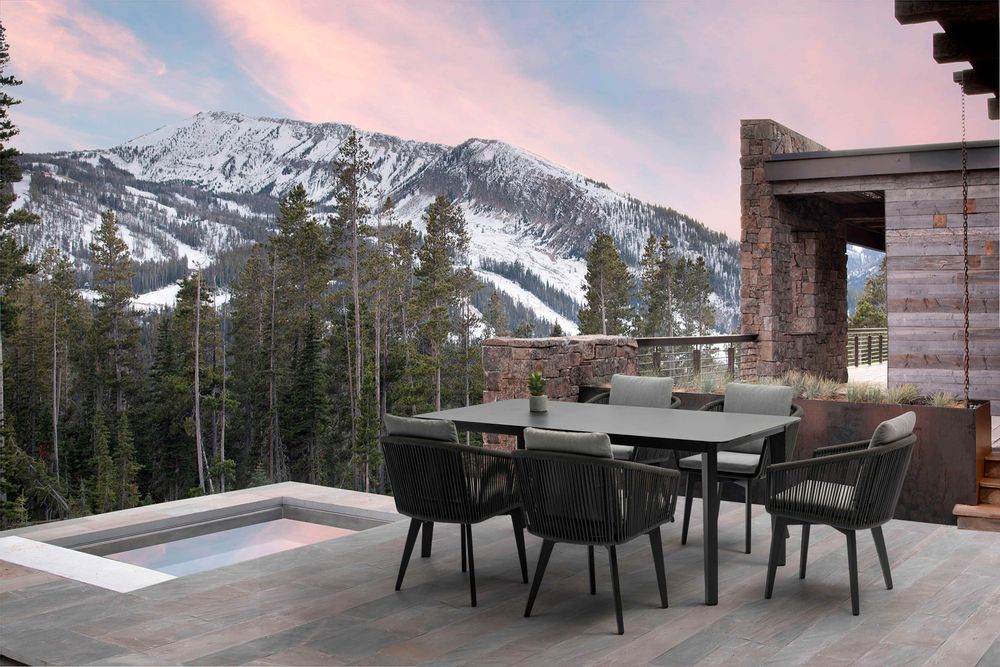 Lawn tables - DIVA garden table (220 cm) in anthracite grey aluminium - COUTURE JARDIN