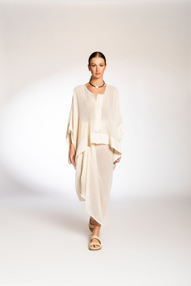 Apparel - Set of top and pareo in 100% cotton gauze - JOIN CLOTHES