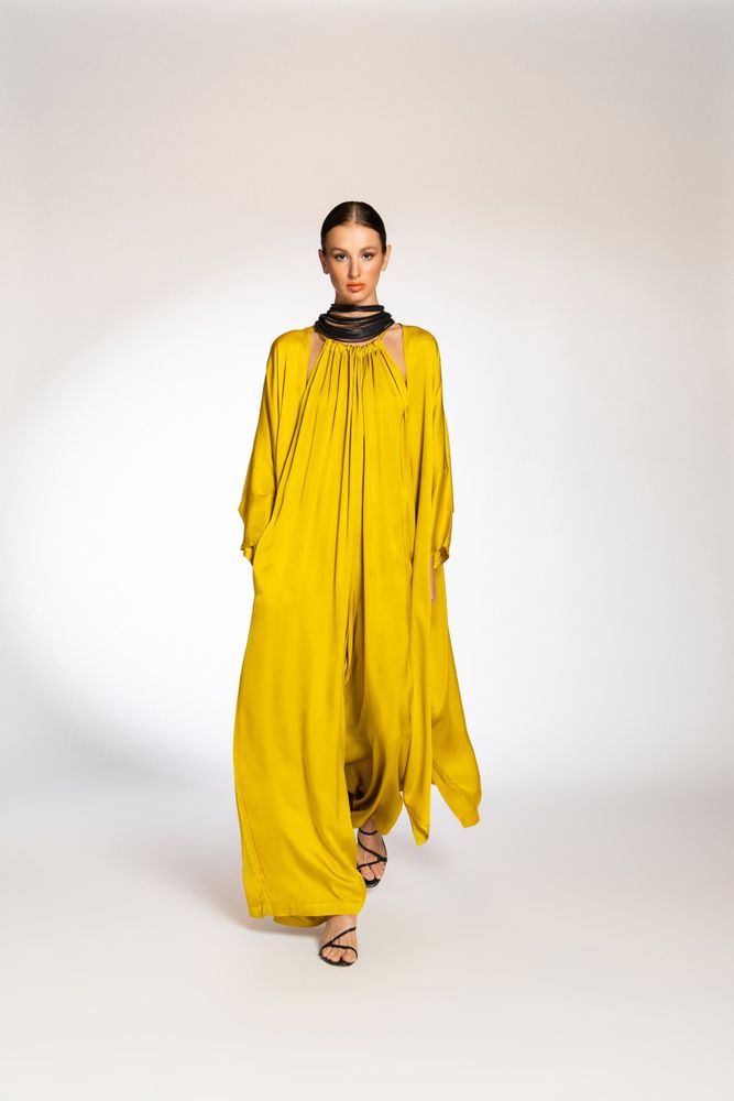 Apparel - Set of a Jumpsuit with a Kimono on top in Rayon / Viscose fabric . - JOIN CLOTHES
