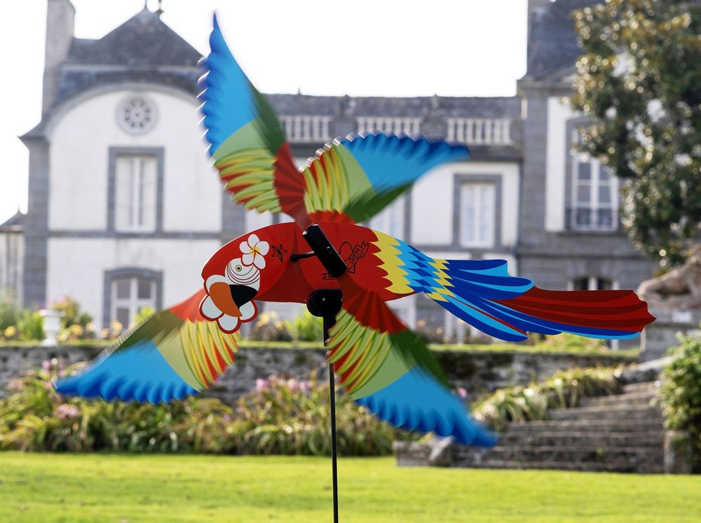 Decorative objects - Coco Cannelle a Parrot one side and Puffin other side Weather Vane - LES RITOURNAILES