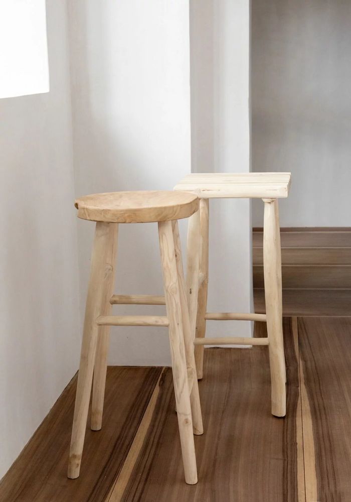 Stools - The Kedut Bar Stool - Natural - BAZAR BIZAR LIVING