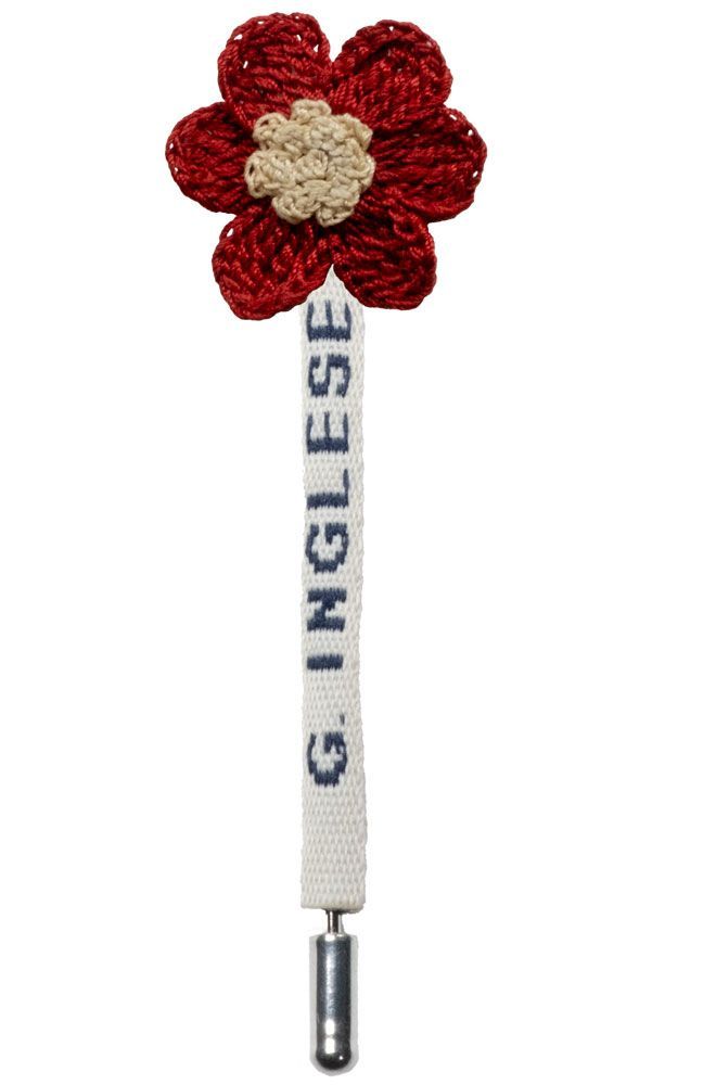 Brooches - Red and Beige Daisy Flower - G. INGLESE