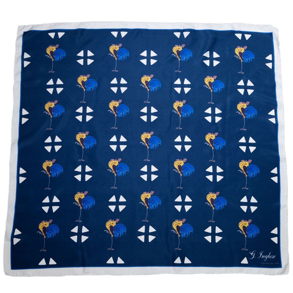 Foulards et écharpes - Foulard en pure soie avec motif  "Galletti" - G. INGLESE