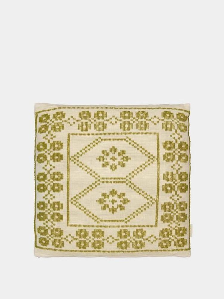 Coussins - Coussin en coton vert Inês fait main - HOUSE OF CAPRICORN