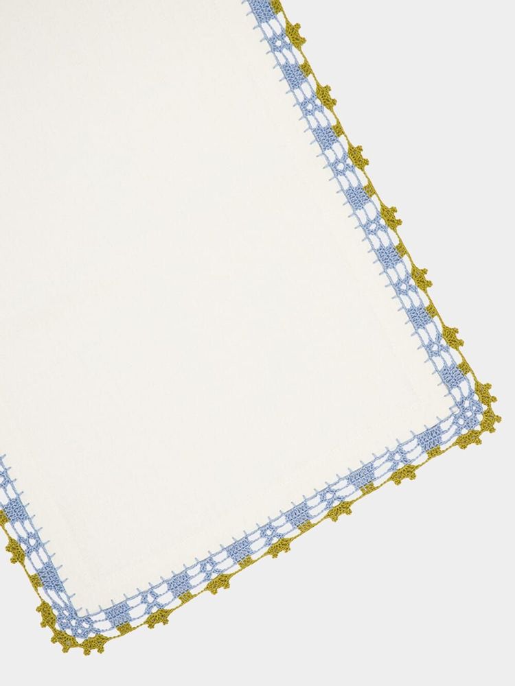 Placemats - Hand Embroidered Leonor Linen Placemat - HOUSE OF CAPRICORN