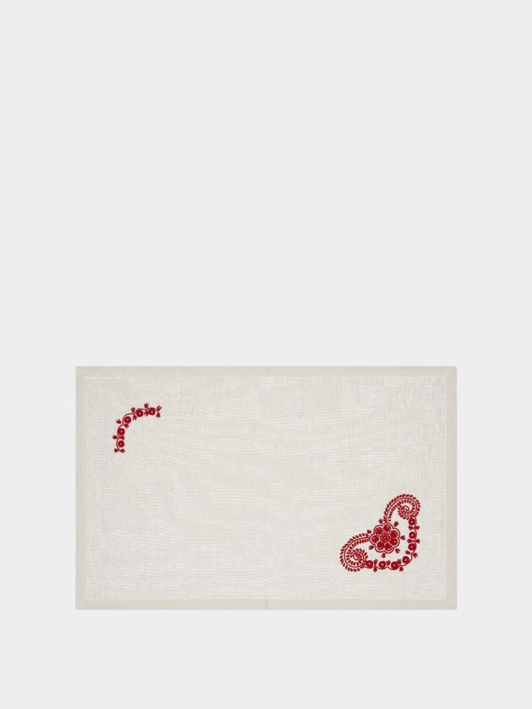 Placemats - Hand Embroidered Teresa Placemat - HOUSE OF CAPRICORN