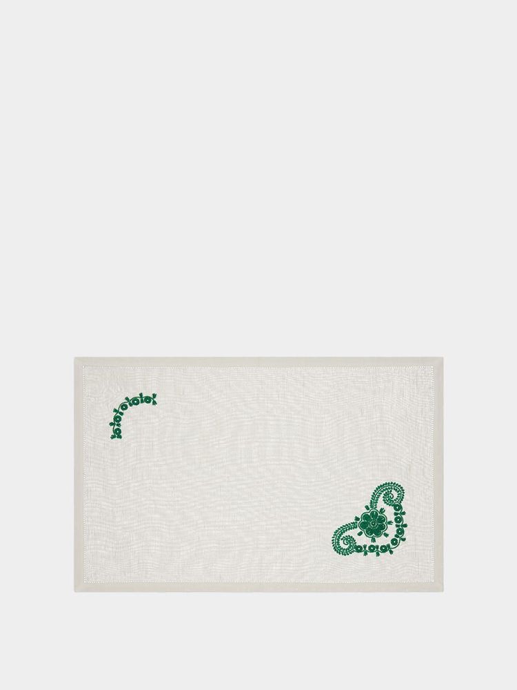 Placemats - Hand Embroidered Teresa Placemat - HOUSE OF CAPRICORN