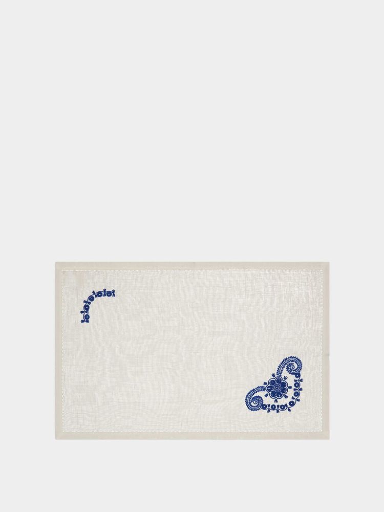 Placemats - Hand Embroidered Teresa Placemat - HOUSE OF CAPRICORN