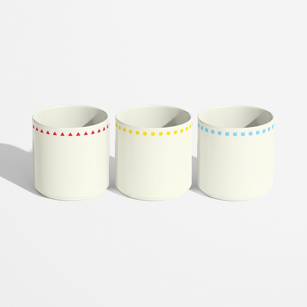 Tasses et mugs - Tasse à café en porcelaine à motif géométrique rouge - ISUWA