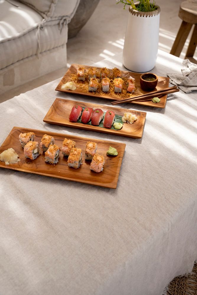 Platter and bowls - The Teak Root Sushi Plate - M - BAZAR BIZAR LIVING