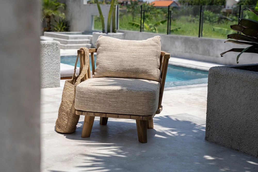 Small sofas - The Malawi One Seat Sofa - Natural Beige - BAZAR BIZAR LIVING