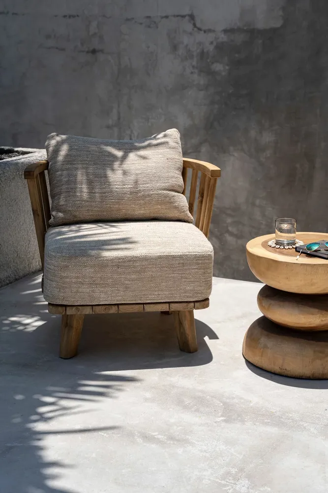 Small sofas - The Malawi One Seat Sofa - Natural Beige - BAZAR BIZAR LIVING