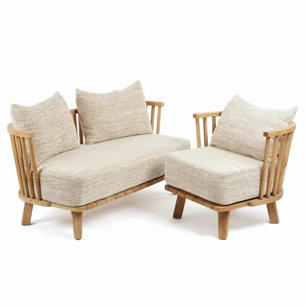 Small sofas - The Malawi One Seat Sofa - Natural Beige - BAZAR BIZAR LIVING