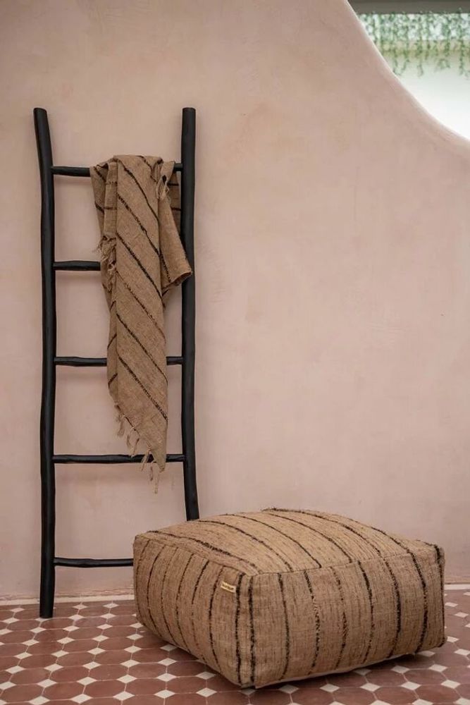 Ottomans - The Oh My Gee Pouffe - Beige Black - BAZAR BIZAR LIVING