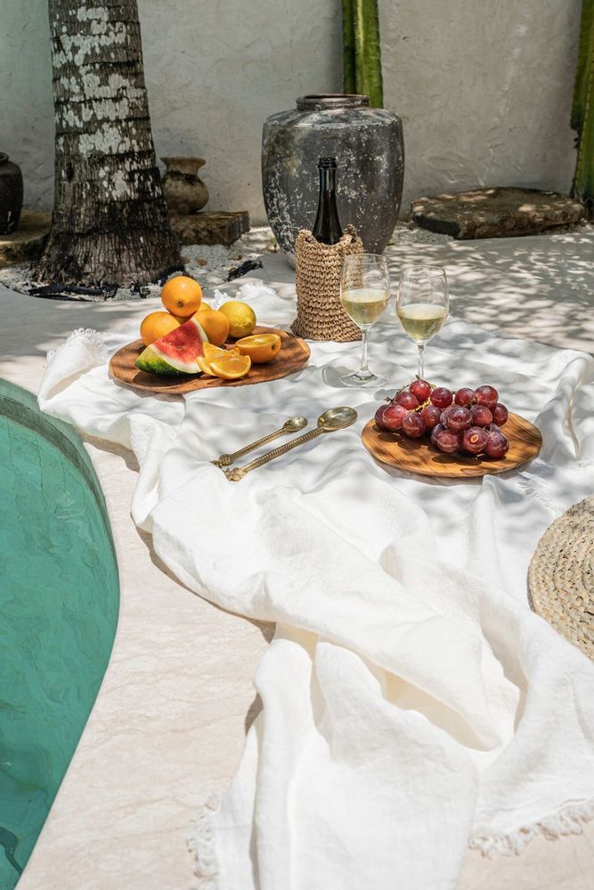 Linge de table textile - La Nappe en Lin - Blanc -150x150 - BAZAR BIZAR LIVING