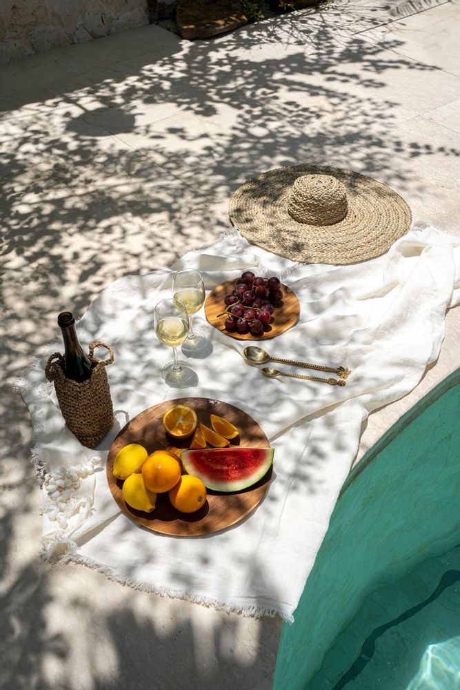 Linge de table textile - La Nappe en Lin - Blanc -150x150 - BAZAR BIZAR LIVING