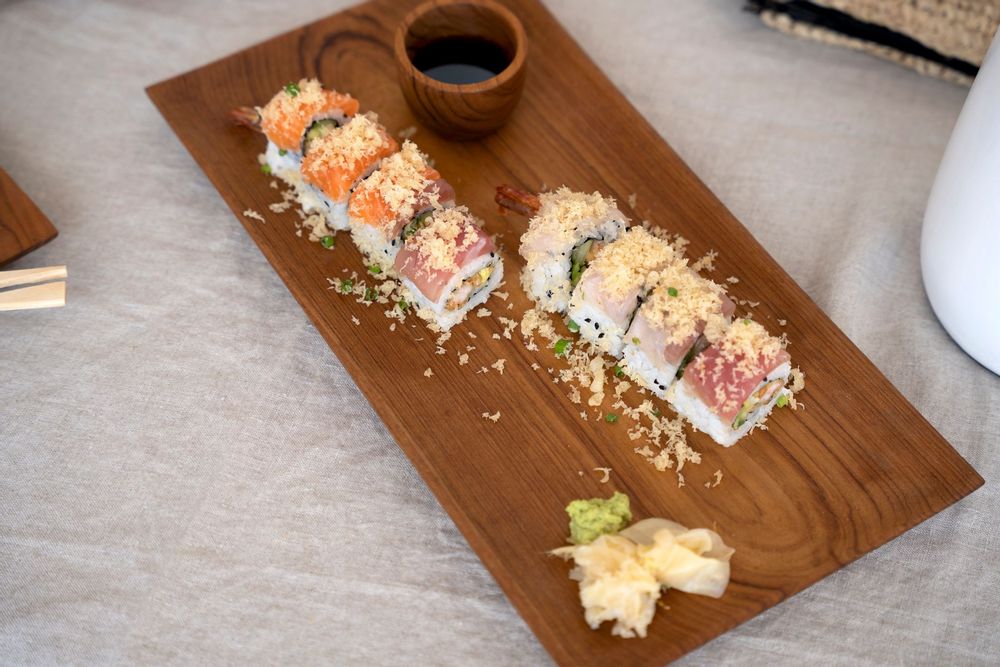 Platter and bowls - The Teak Root Sushi Plate - L - BAZAR BIZAR LIVING