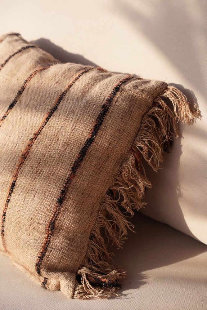 Cushions - The Oh My Gee Cushion Cover - Beige Black - 40x40 - BAZAR BIZAR LIVING