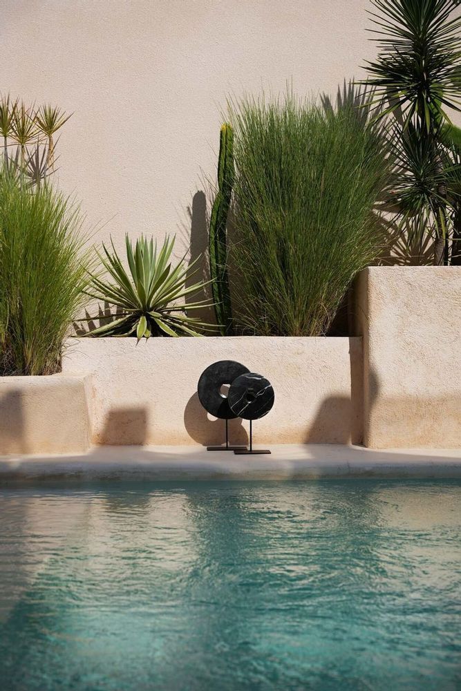 Objets de décoration - Marble Disc Sur Pied - Noir - M - BAZAR BIZAR LIVING