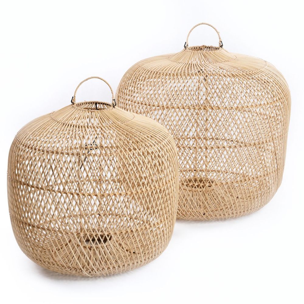 Floor lamps - The Batu Bolong Pendant - Natural - L - BAZAR BIZAR LIVING